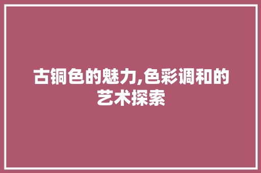 古铜色的魅力,色彩调和的艺术探索