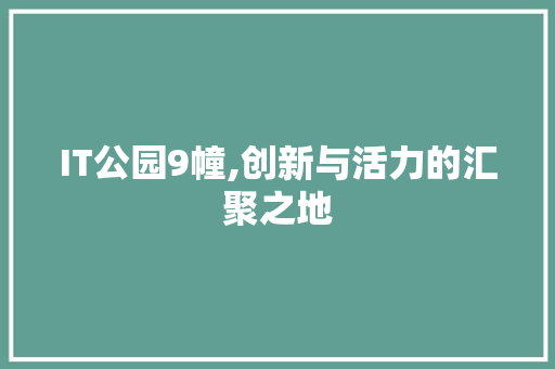 IT公园9幢,创新与活力的汇聚之地