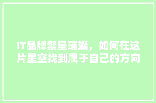 IT品牌繁星璀璨，如何在这片星空找到属于自己的方向