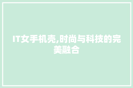 IT女手机壳,时尚与科技的完美融合