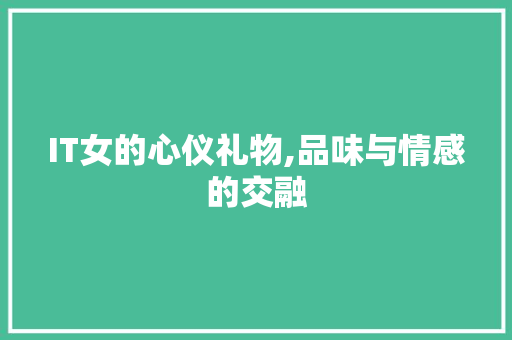 IT女的心仪礼物,品味与情感的交融