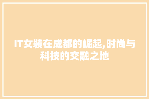 IT女装在成都的崛起,时尚与科技的交融之地 SEO教程