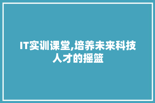 IT实训课堂,培养未来科技人才的摇篮 Web前端