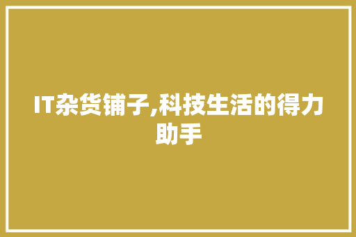 IT杂货铺子,科技生活的得力助手
