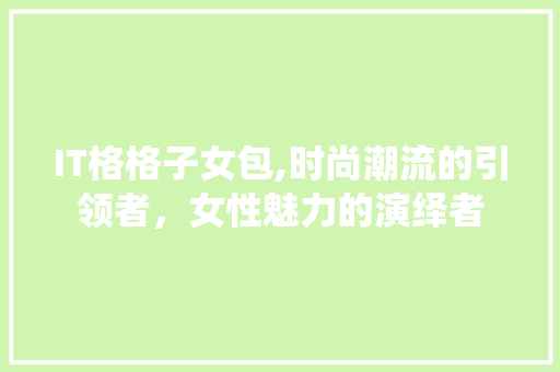 IT格格子女包,时尚潮流的引领者，女性魅力的演绎者