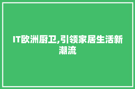 IT欧洲厨卫,引领家居生活新潮流 服务器/数据库