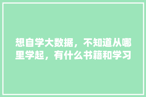 想自学大数据，不知道从哪里学起，有什么书籍和学习路线推荐么「javaweb数据库操作」 友链在线