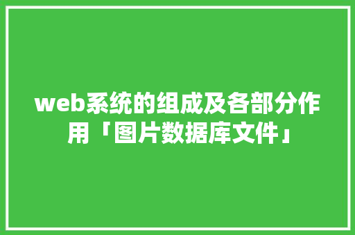 web系统的组成及各部分作用「图片数据库文件」 WordPress教程