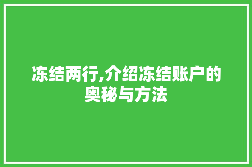 冻结两行,介绍冻结账户的奥秘与方法 Web前端