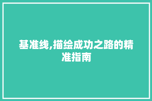 基准线,描绘成功之路的精准指南 服务器/数据库