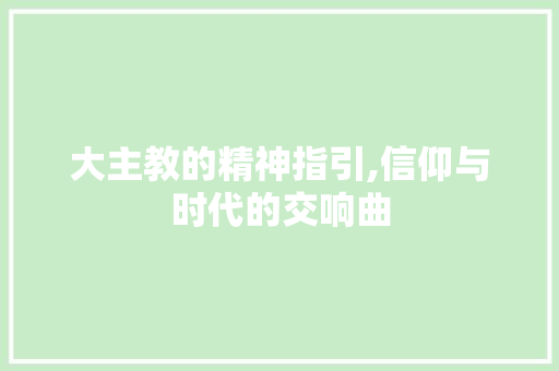 大主教的精神指引,信仰与时代的交响曲 Web前端