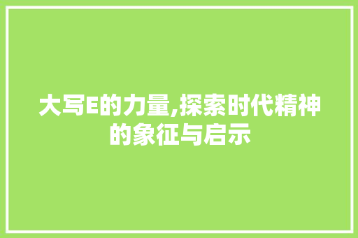 大写E的力量,探索时代精神的象征与启示