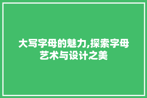大写字母的魅力,探索字母艺术与设计之美