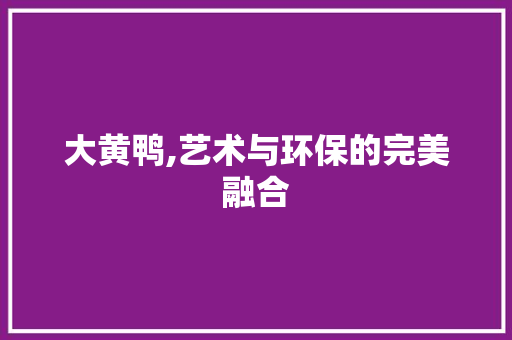 大黄鸭,艺术与环保的完美融合
