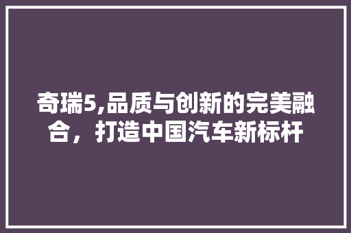 奇瑞5,品质与创新的完美融合，打造中国汽车新标杆