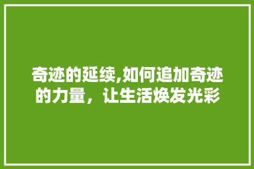 奇迹的延续,如何追加奇迹的力量，让生活焕发光彩