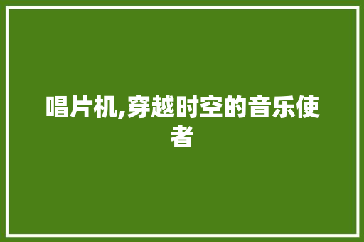 唱片机,穿越时空的音乐使者