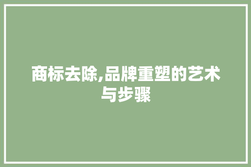 商标去除,品牌重塑的艺术与步骤