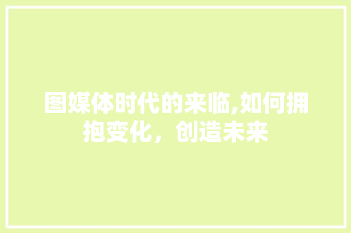 图媒体时代的来临,如何拥抱变化，创造未来