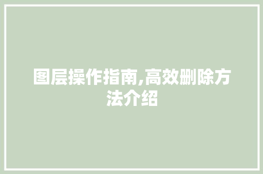 图层操作指南,高效删除方法介绍
