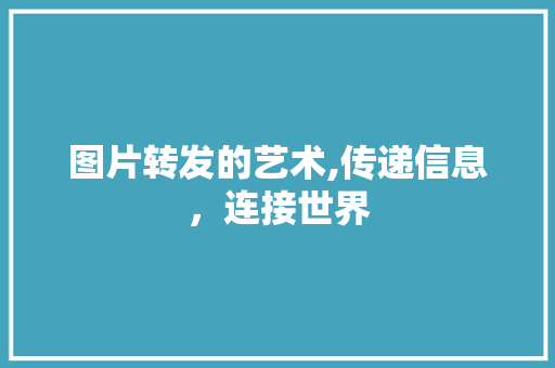 图片转发的艺术,传递信息，连接世界 Web前端