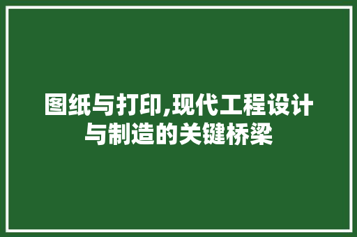 图纸与打印,现代工程设计与制造的关键桥梁 建站教程