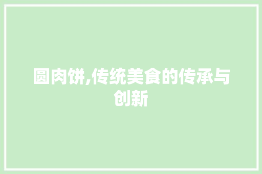 圆肉饼,传统美食的传承与创新 WordPress教程