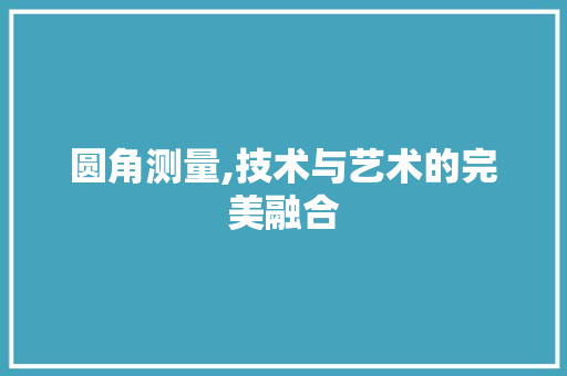 圆角测量,技术与艺术的完美融合 友链在线