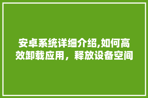 安卓系统详细介绍,如何高效卸载应用，释放设备空间 服务器/数据库