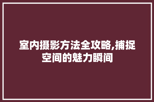 室内摄影方法全攻略,捕捉空间的魅力瞬间