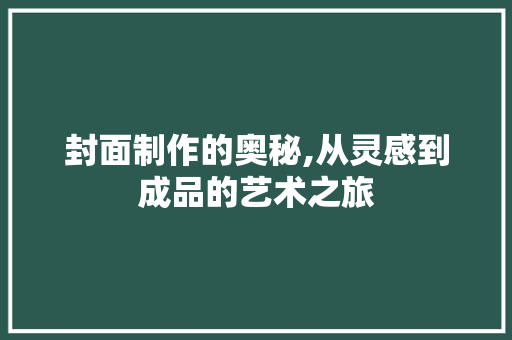 封面制作的奥秘,从灵感到成品的艺术之旅