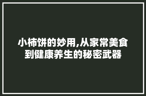 小柿饼的妙用,从家常美食到健康养生的秘密武器 WordPress教程