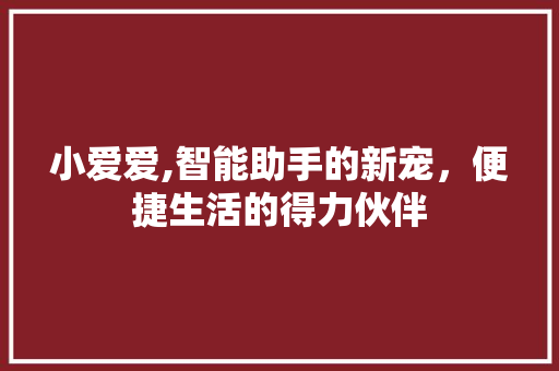 小爱爱,智能助手的新宠，便捷生活的得力伙伴