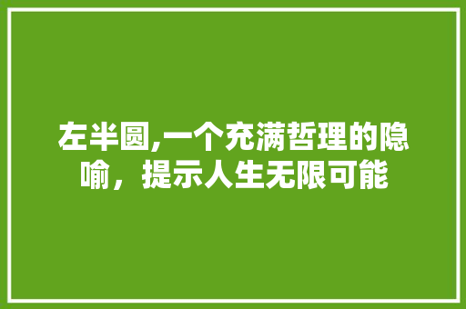 左半圆,一个充满哲理的隐喻，提示人生无限可能