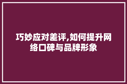 巧妙应对差评,如何提升网络口碑与品牌形象 WordPress教程