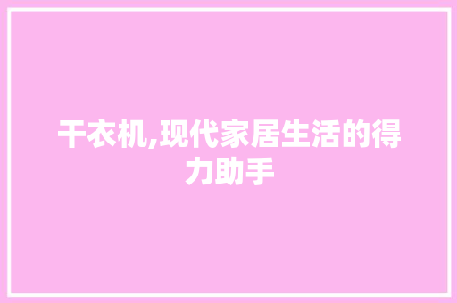干衣机,现代家居生活的得力助手