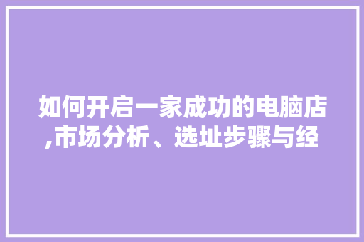 如何开启一家成功的电脑店,市场分析、选址步骤与经营之路