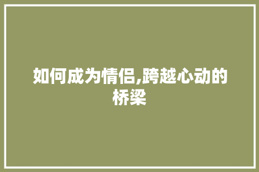 如何成为情侣,跨越心动的桥梁