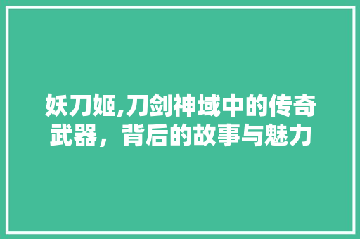 妖刀姬,刀剑神域中的传奇武器，背后的故事与魅力