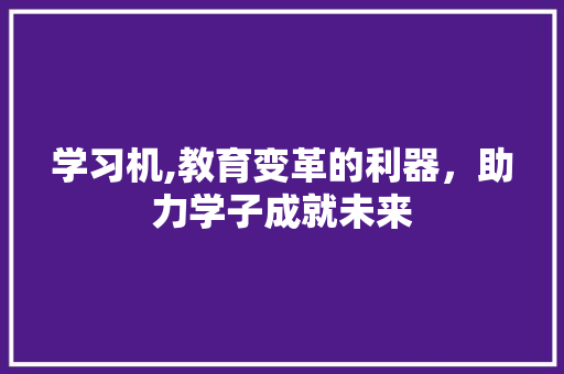学习机,教育变革的利器，助力学子成就未来