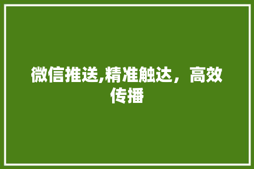 微信推送,精准触达，高效传播