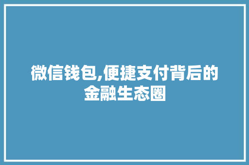 微信钱包,便捷支付背后的金融生态圈