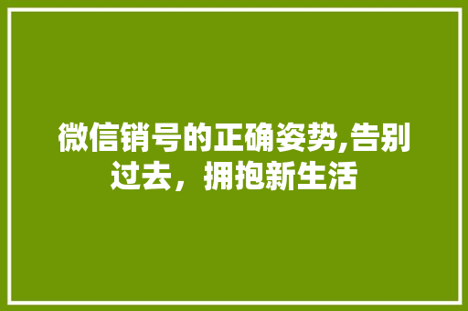 微信销号的正确姿势,告别过去，拥抱新生活