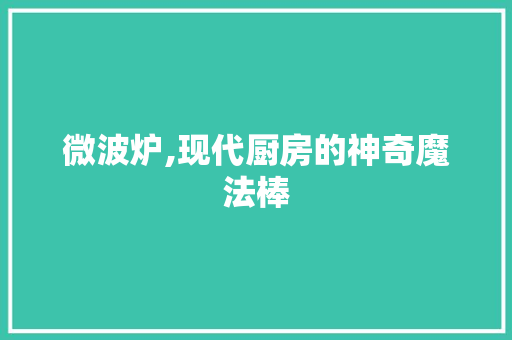 微波炉,现代厨房的神奇魔法棒