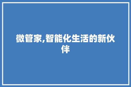 微管家,智能化生活的新伙伴 SEO教程