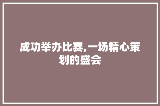 成功举办比赛,一场精心策划的盛会