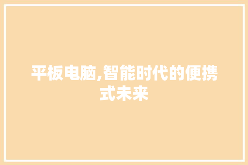 平板电脑,智能时代的便携式未来