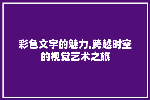 彩色文字的魅力,跨越时空的视觉艺术之旅 SEO教程