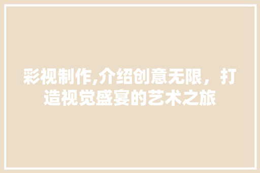 彩视制作,介绍创意无限，打造视觉盛宴的艺术之旅