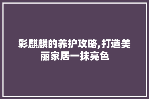 彩麒麟的养护攻略,打造美丽家居一抹亮色